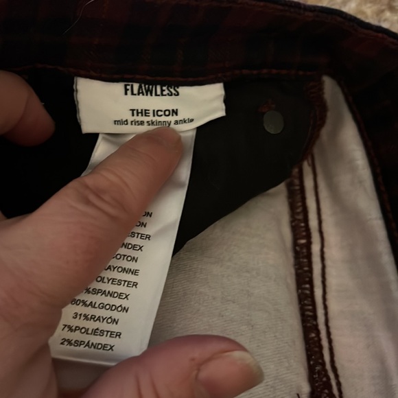 Joe's Jeans Womens 28 flawless the icon Mid Rise Skinny Ankle check Crimson - Picture 8 of 9